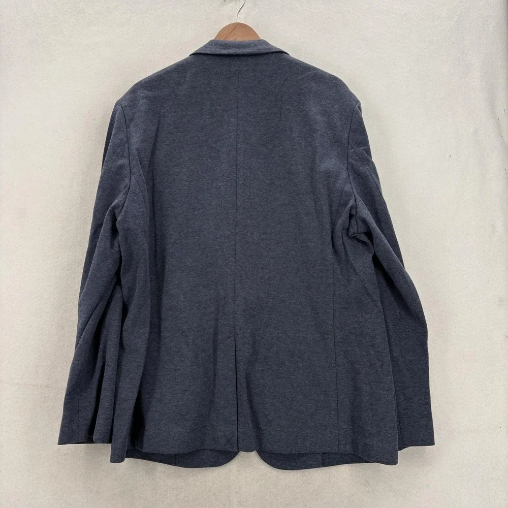 J.Crew Thompson Blazer Mens 46R Blue Herringbone Jersey Sport Coat 2 Button